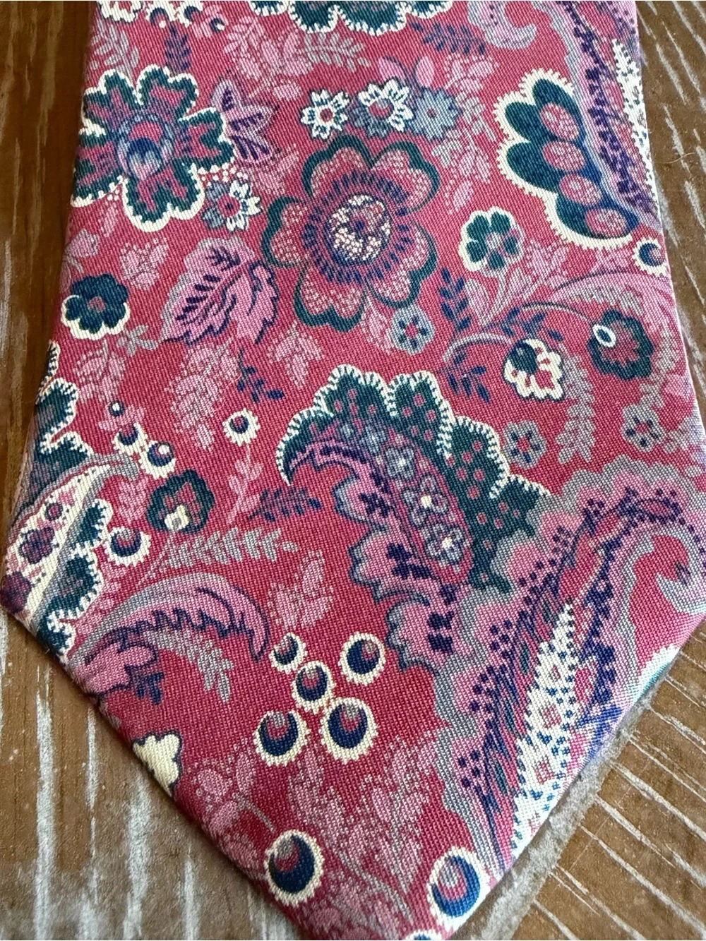 Pink-Plum Paisley & Floral Silk Tie